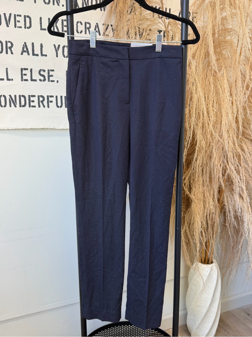 H&M Navy Microdot Dress Pants